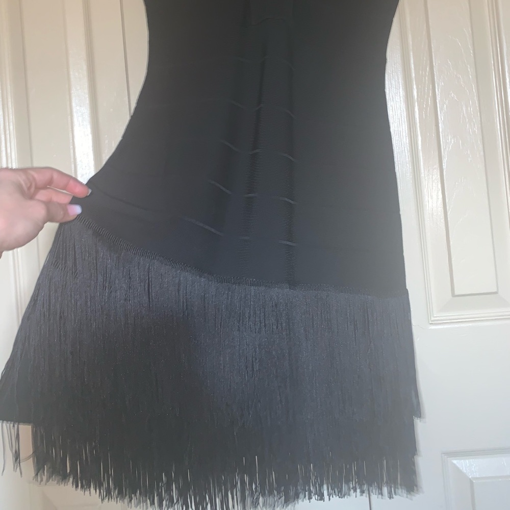 Black Fringe BodyCon Dresss